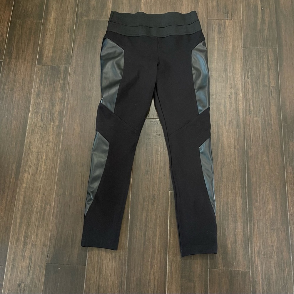 ANDRE BADI BLACK PANTS FAUX LEATHER DETAIL SIZE 28